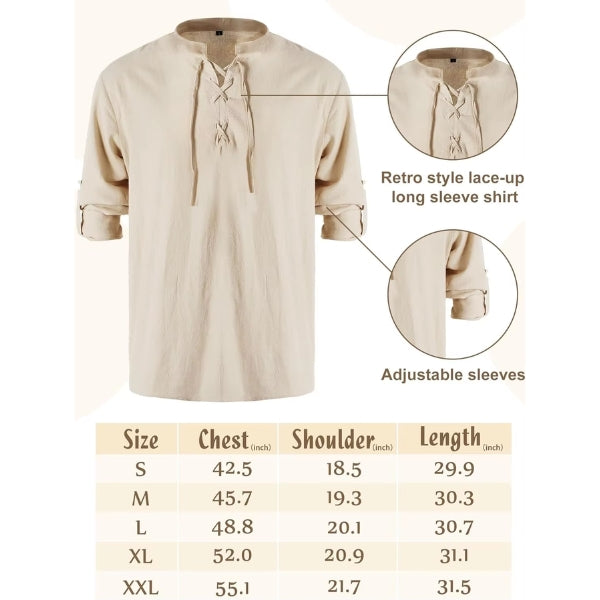 Viking Outfit for Men β Retro Vintage Medieval Renaissance Pants with Waist Belt, Arm Guards, and Shirt