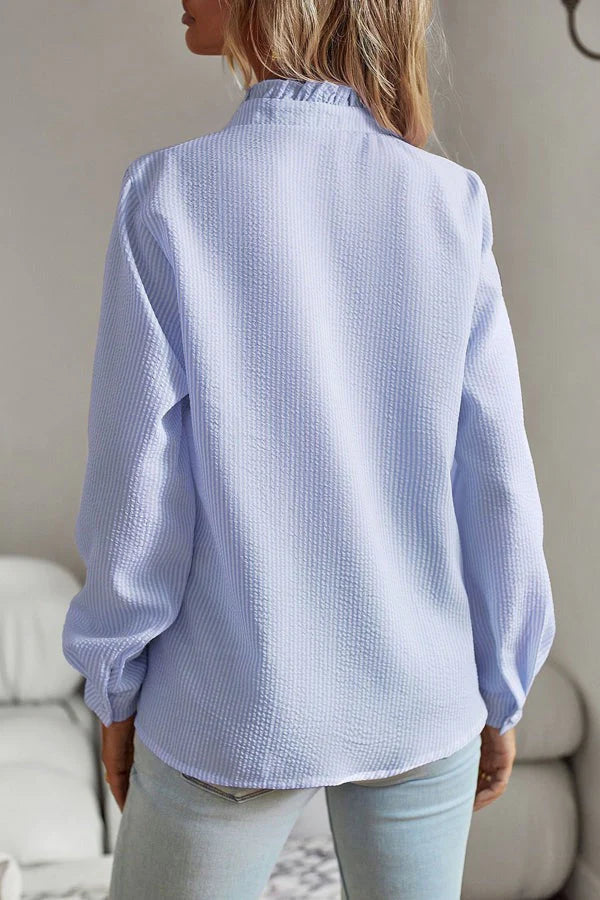 Ruffle Belle™ | Women's Ruffle Blouse | Striped Design, Lightweight Fabric & Flattering Fit