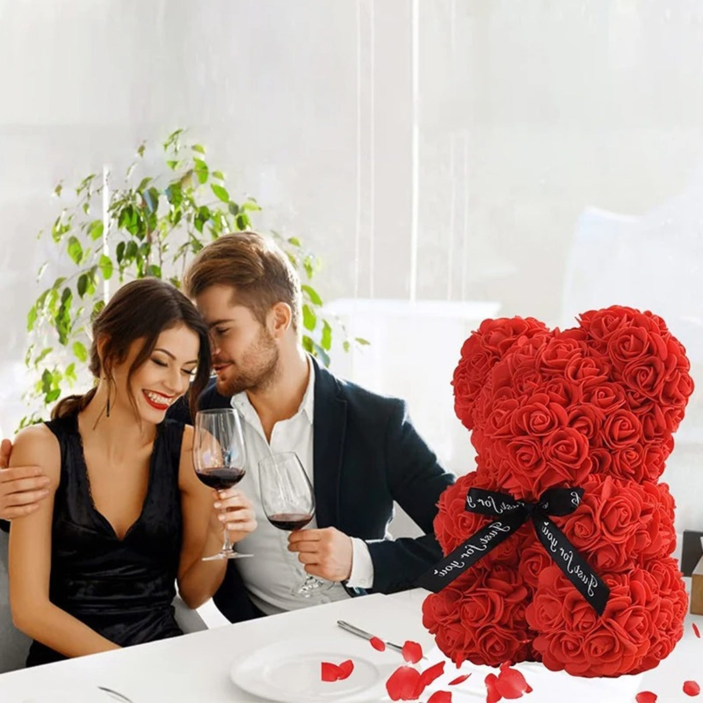 Rose Flower Teddy Bear | Valentine’s Day | Gift Box Included