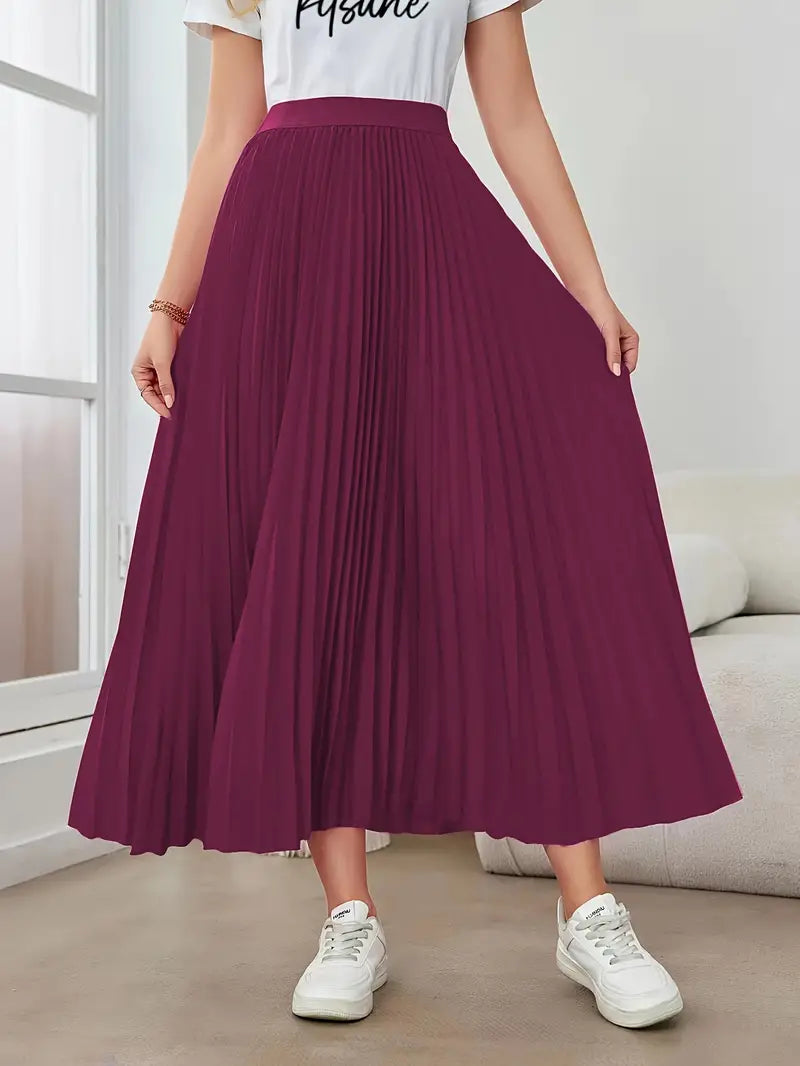Pleat Luxe™ | Women's Long Pleated Skirt | Lightweight Fabric, High-Waisted Design & Flattering Silhouette