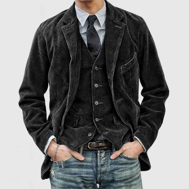 Velvet Noir™ | Men's Vintage Cuffed Jacket | Luxurious Velvet, Classic Cuffed Design & Stylish Fit