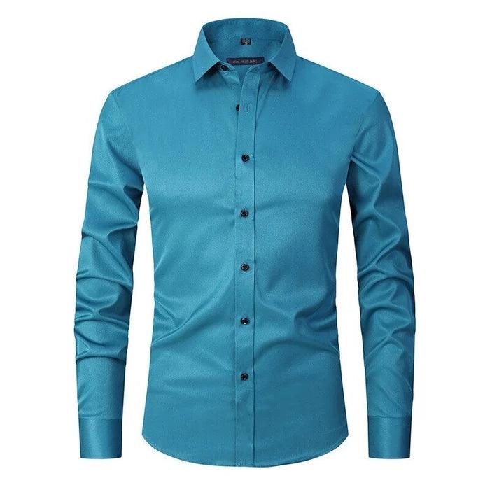 Dressy Max™ | Men's Wrinkle-Free Stretch Dress Shirt | Soft Cotton Blend, Tailored Fit & Moisture-Wicking Technology