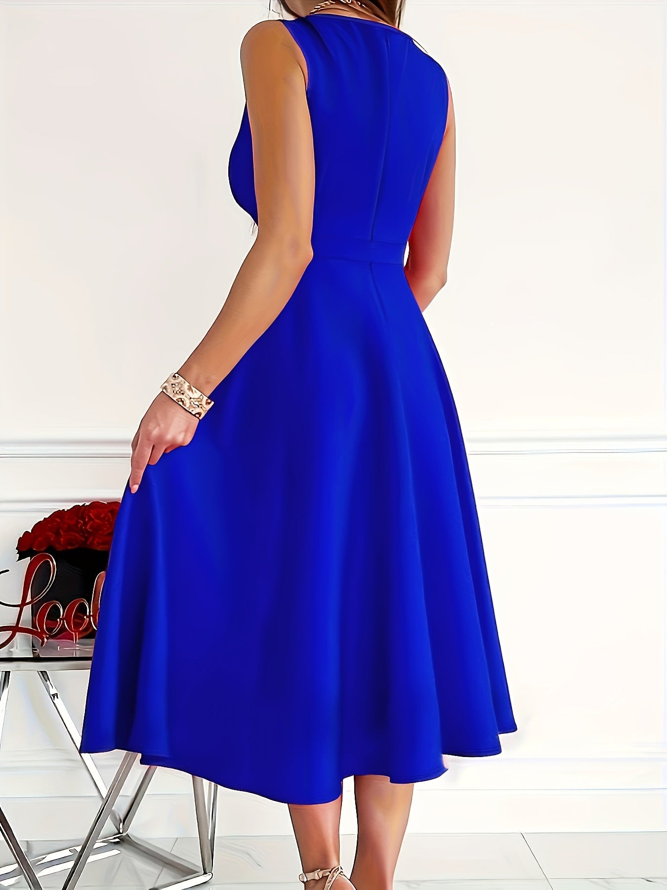 V-Neck Aura™ | Women's Midi Dress | Soft Fabric, Flattering Fit & Stylish Design