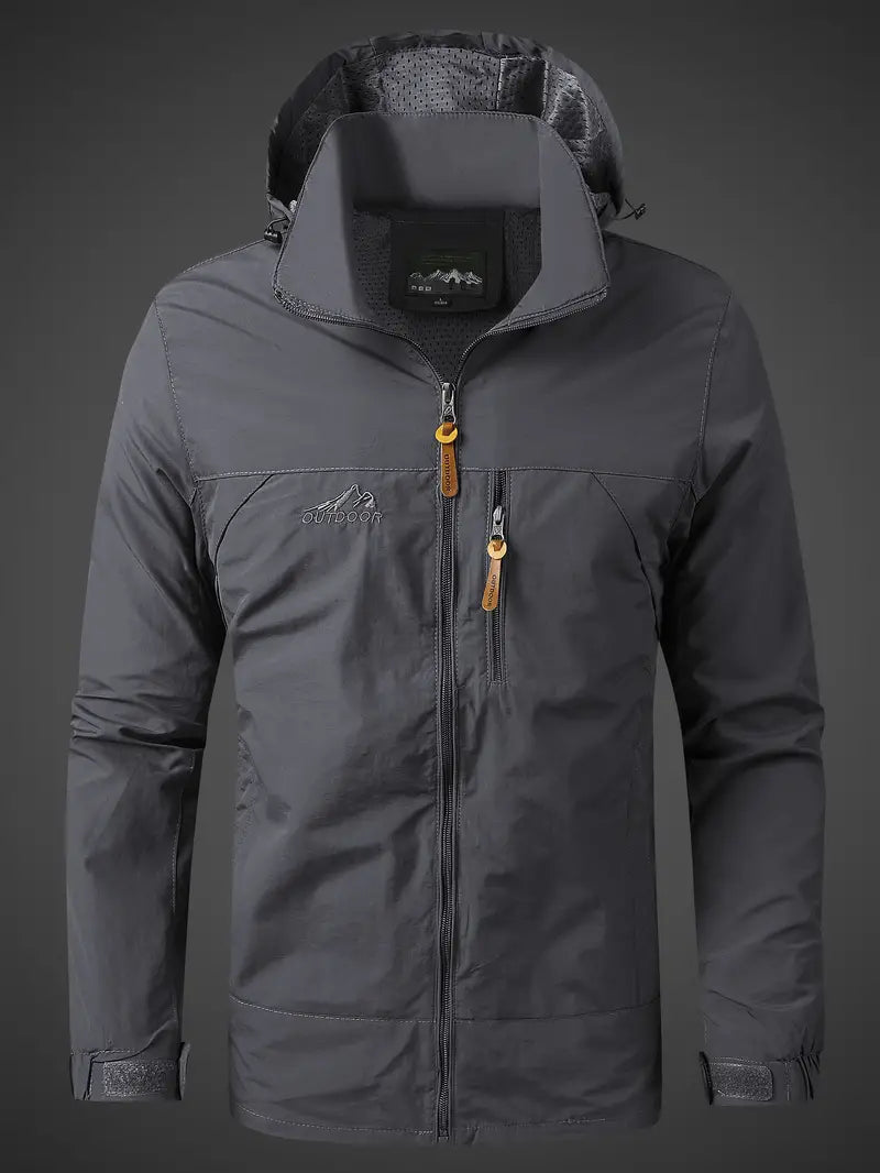 AeroShield™ | Men's Waterproof Windproof Outdoor Jacket | Lightweight, Breathable Fabric & Adjustable Hood
