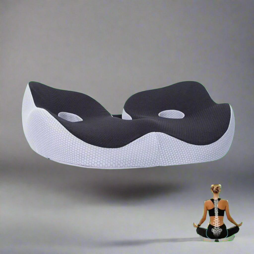 Adjustable Memory Foam Seat Cushion for Tailbone Pain Relief & Posture Support in Office Chairs