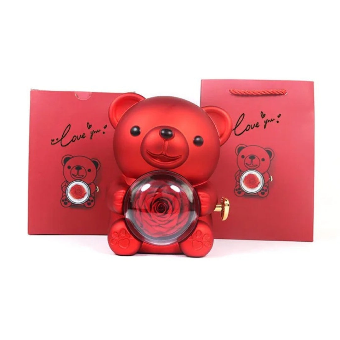 Rose Bear with Necklace | Bear with Necklace for Valentine’s Day