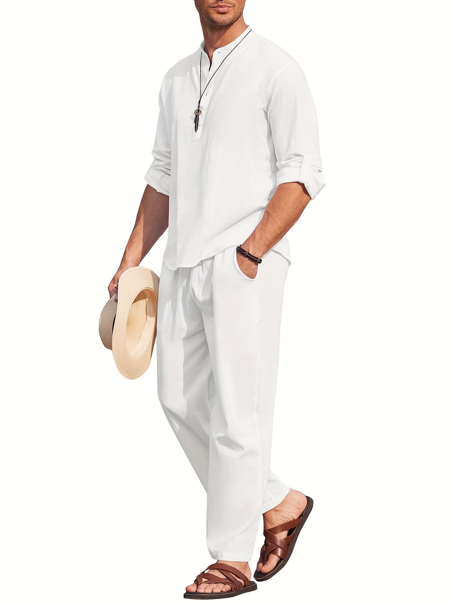 Linen Breeze™ | Men's Lightweight Linen Set | Sustainable Fabric, Breathable Design & Summer Comfort