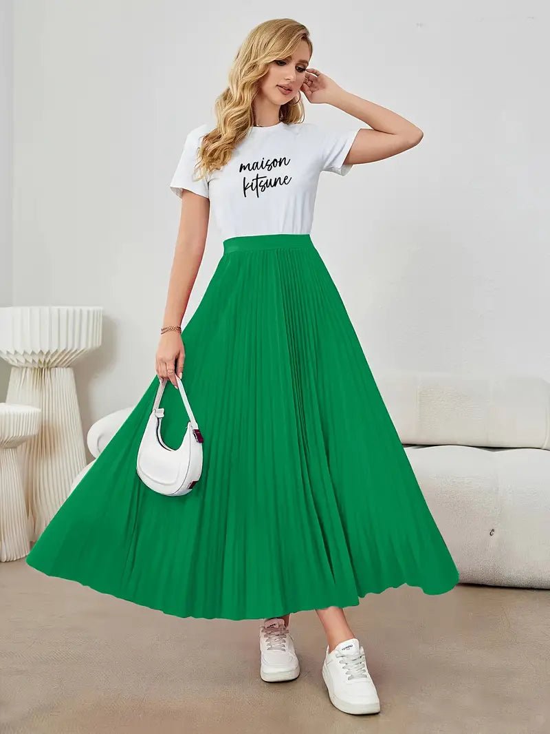 Pleat Luxe™ | Women's Long Pleated Skirt | Lightweight Fabric, High-Waisted Design & Flattering Silhouette