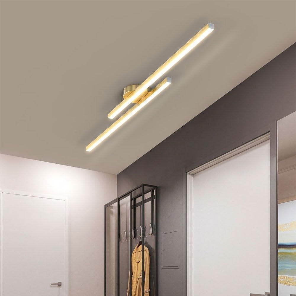 LED Ceiling Lamp - Modern Creative Strip Light Fixture for Living Room, Bedroom, Kitchen, Hallway & Office Use