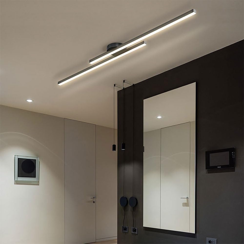 LED Ceiling Lamp - Modern Creative Strip Light Fixture for Living Room, Bedroom, Kitchen, Hallway & Office Use