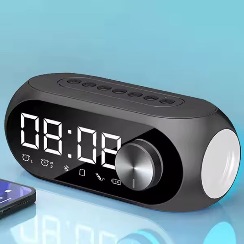 Wireless Charging Bluetooth Speaker Alarm Clock with LED Lamp