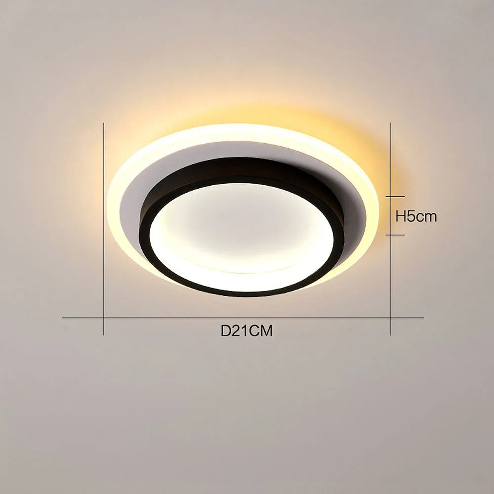 LED Flush Mount Ceiling Light 18W with 3CCT Color Temperature Adjustment - Black & White Fixture for Home & Office Lighting
