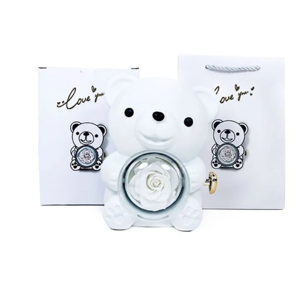 Rose Bear with Necklace | Bear with Necklace for Valentine’s Day