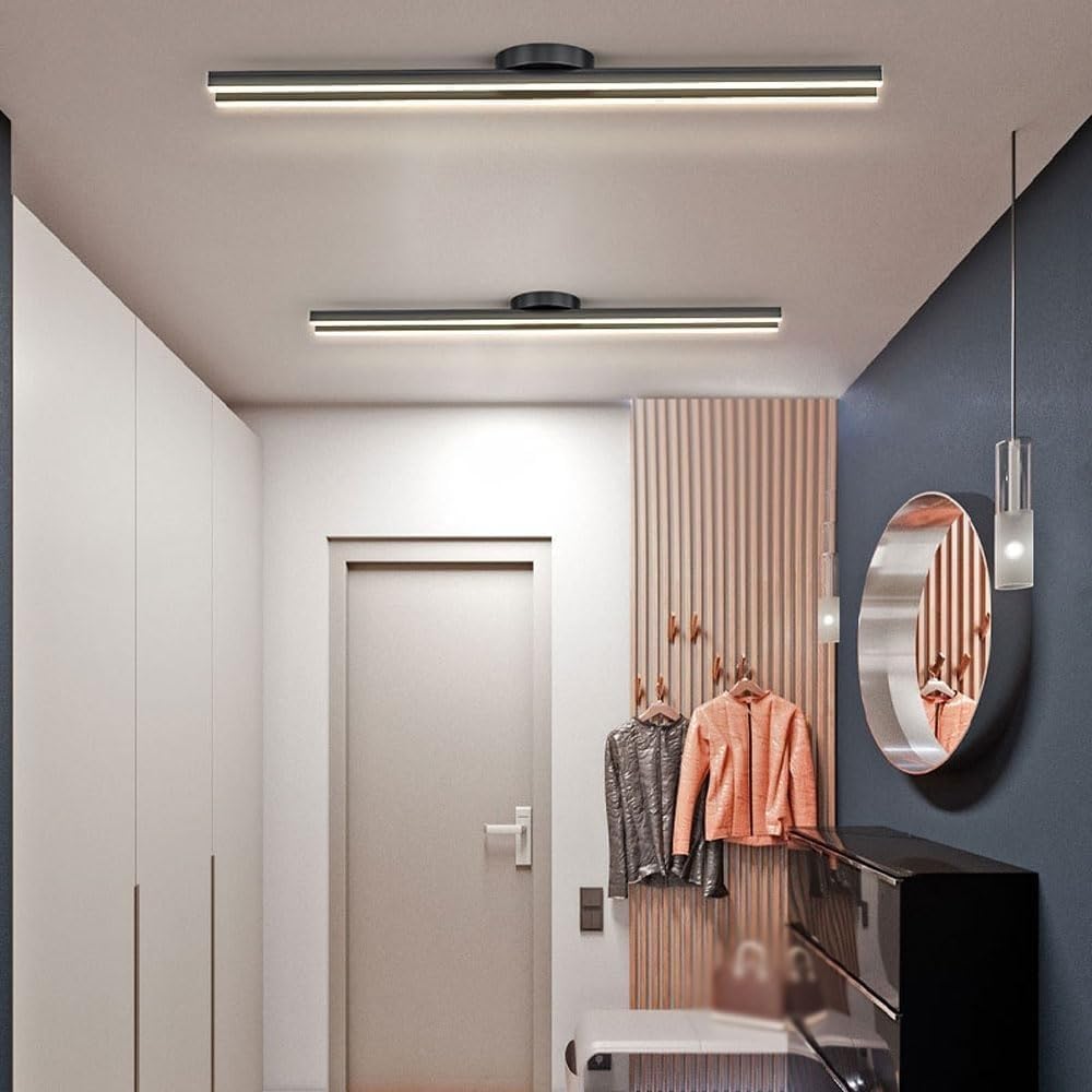 LED Ceiling Lamp - Modern Creative Strip Light Fixture for Living Room, Bedroom, Kitchen, Hallway & Office Use