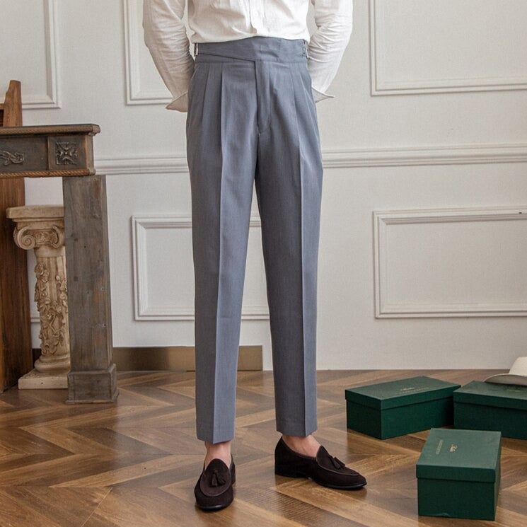 TailorFlex™ | Men's High-Waisted Trousers | Tailored Fit, Pleated Front & Adjustable Side Buckle