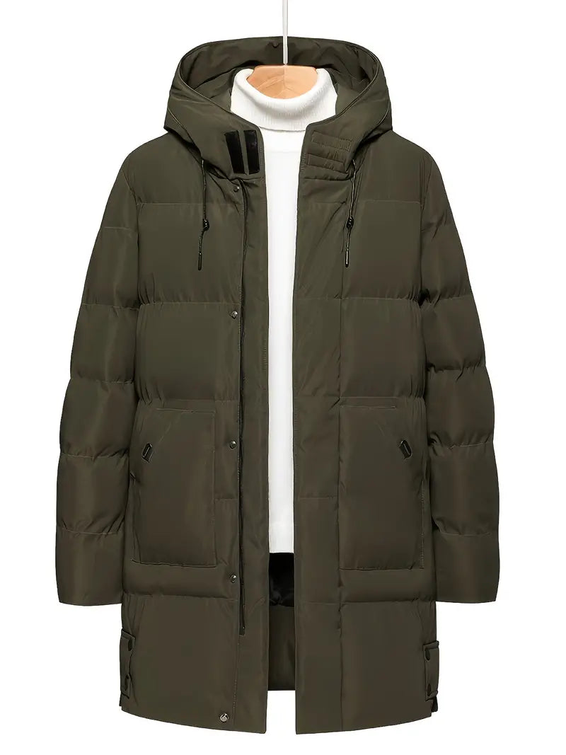 Quilted Haven™ | Men's Hooded Jacket | Loose Fit, Insulated Quilted Design & Warmth for Cold Weather