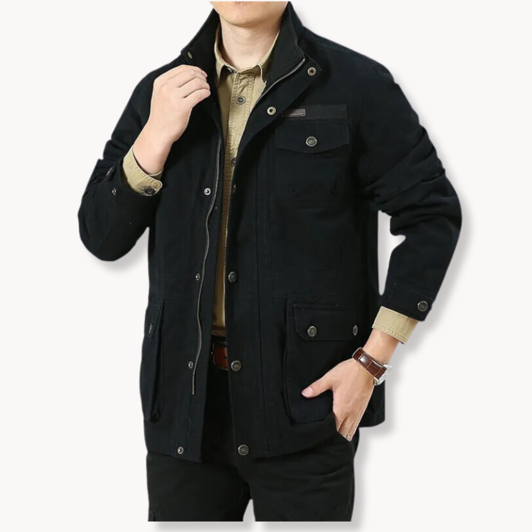 Nordrak | Mens Army Cargo Jacket Lightweight Cotton Utility Field Coat for Summer Travel & Outdoor Fashion