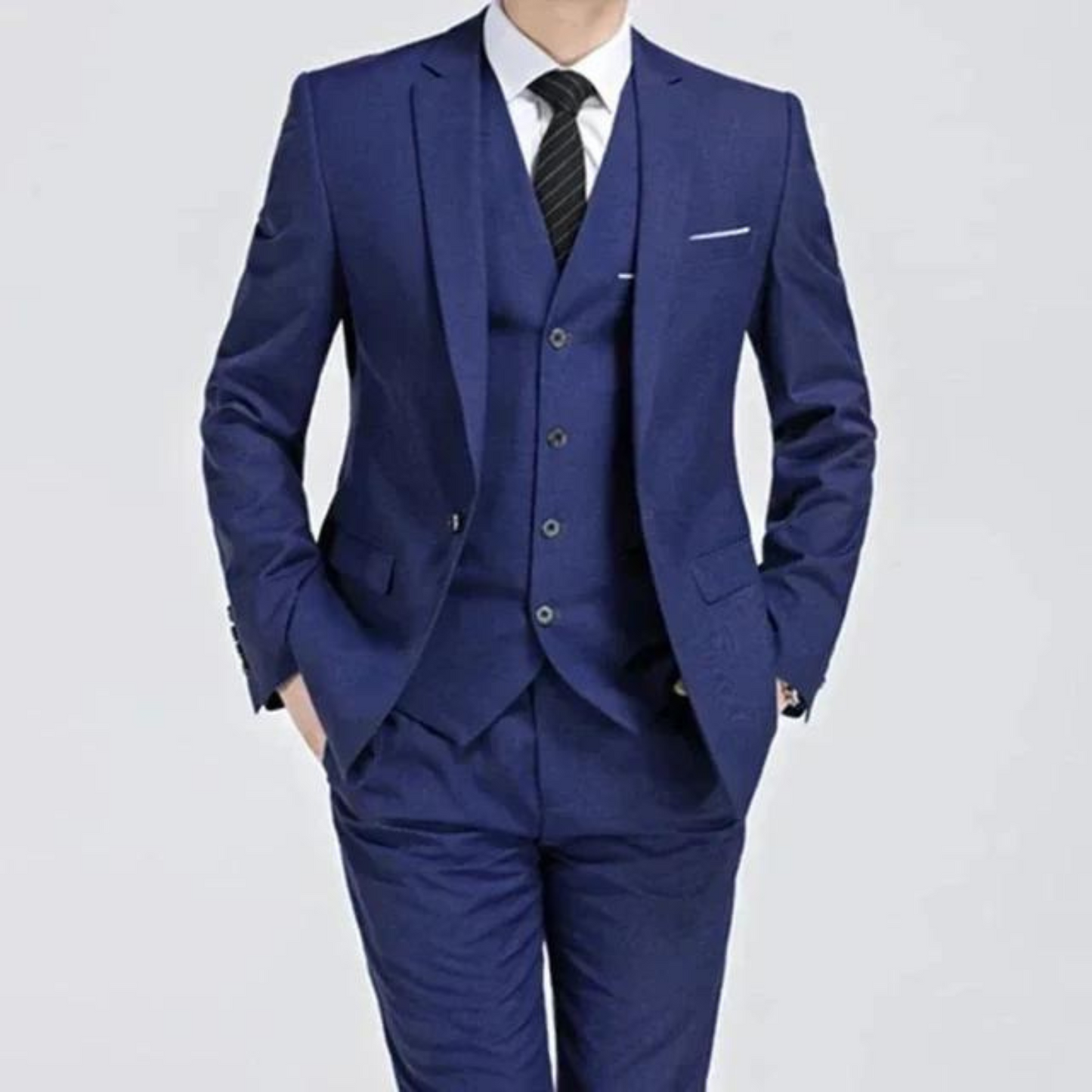 NobleAttire™ | Men's Slim Fit Three-Piece Suit | Single-Breasted, Notch Lapel, Formal Wear