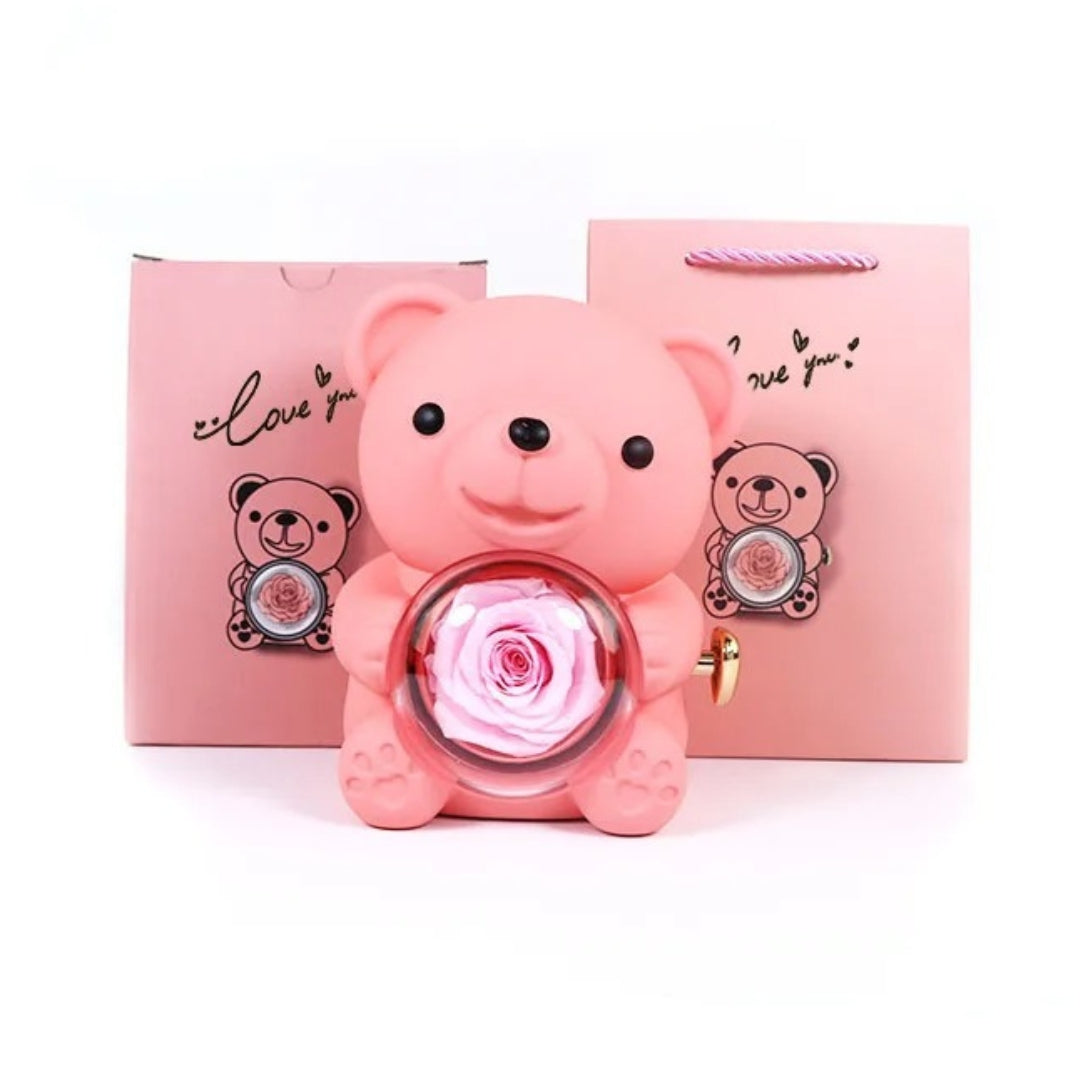 Rose Bear with Necklace | Bear with Necklace for Valentine’s Day