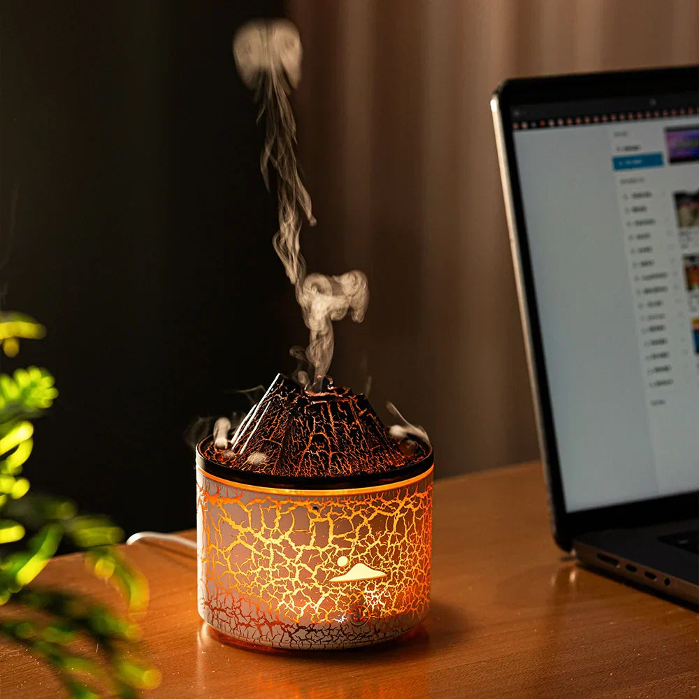 LED Volcano Humidifier with 7-Color Night Light for Home, Office & Bedroom Use