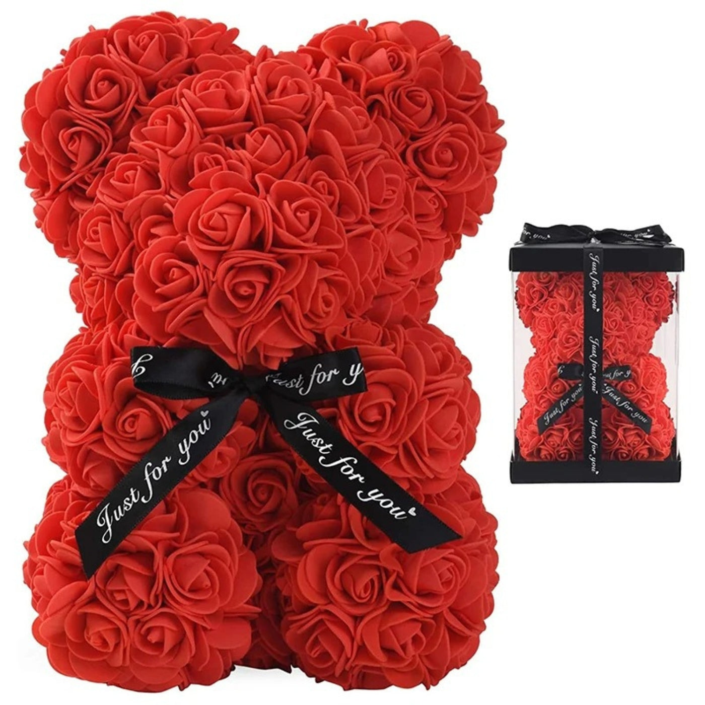 Rose Flower Teddy Bear | Valentine’s Day | Gift Box Included