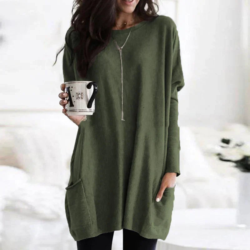 Cotton Bliss™ | Women's Oversized Tunic Sweater | Soft Cotton, Relaxed Fit, Cozy Design