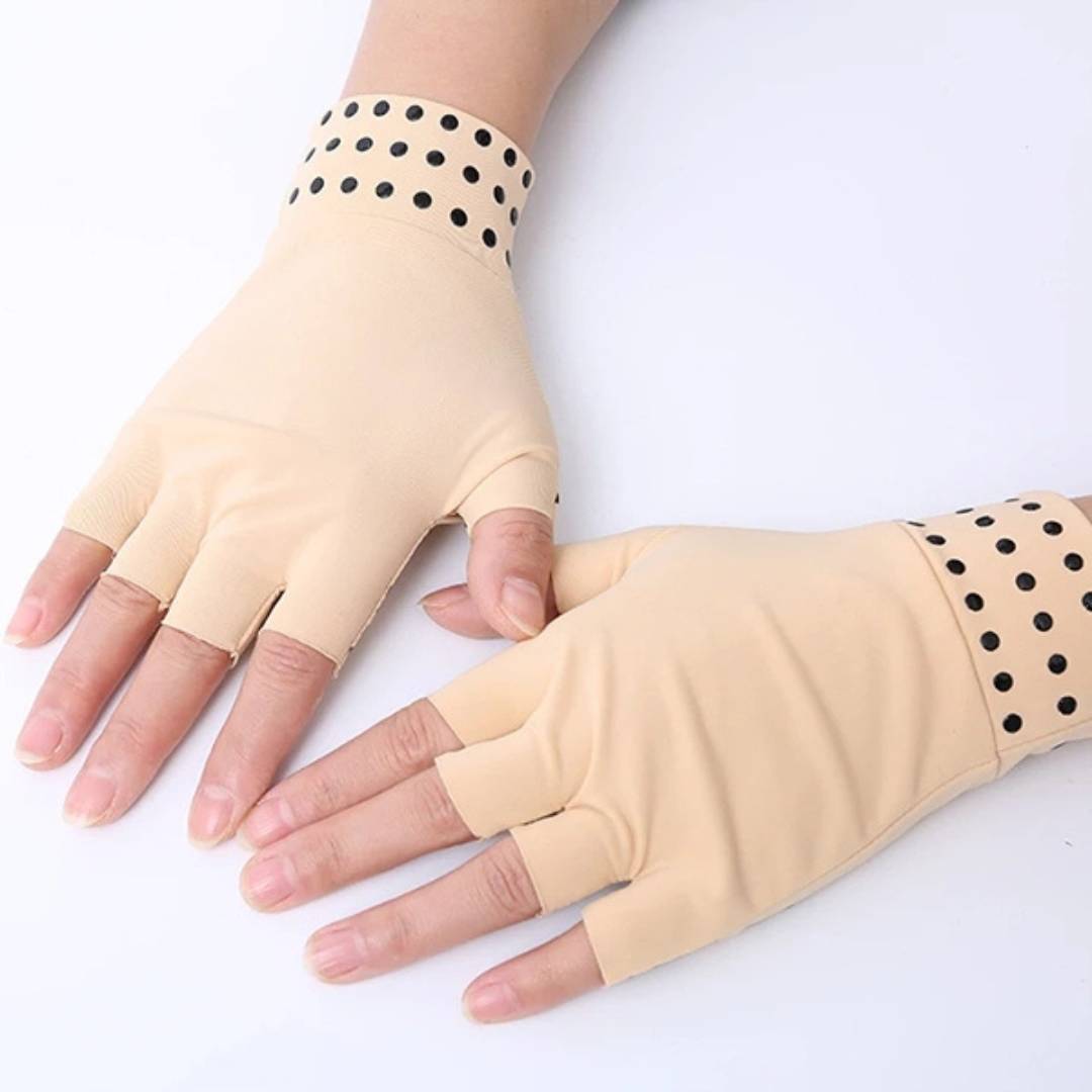 Fingerless Arthritis Compression Gloves with Magnetic Therapy for Pain Relief, Improved Circulation & Reduced Swelling