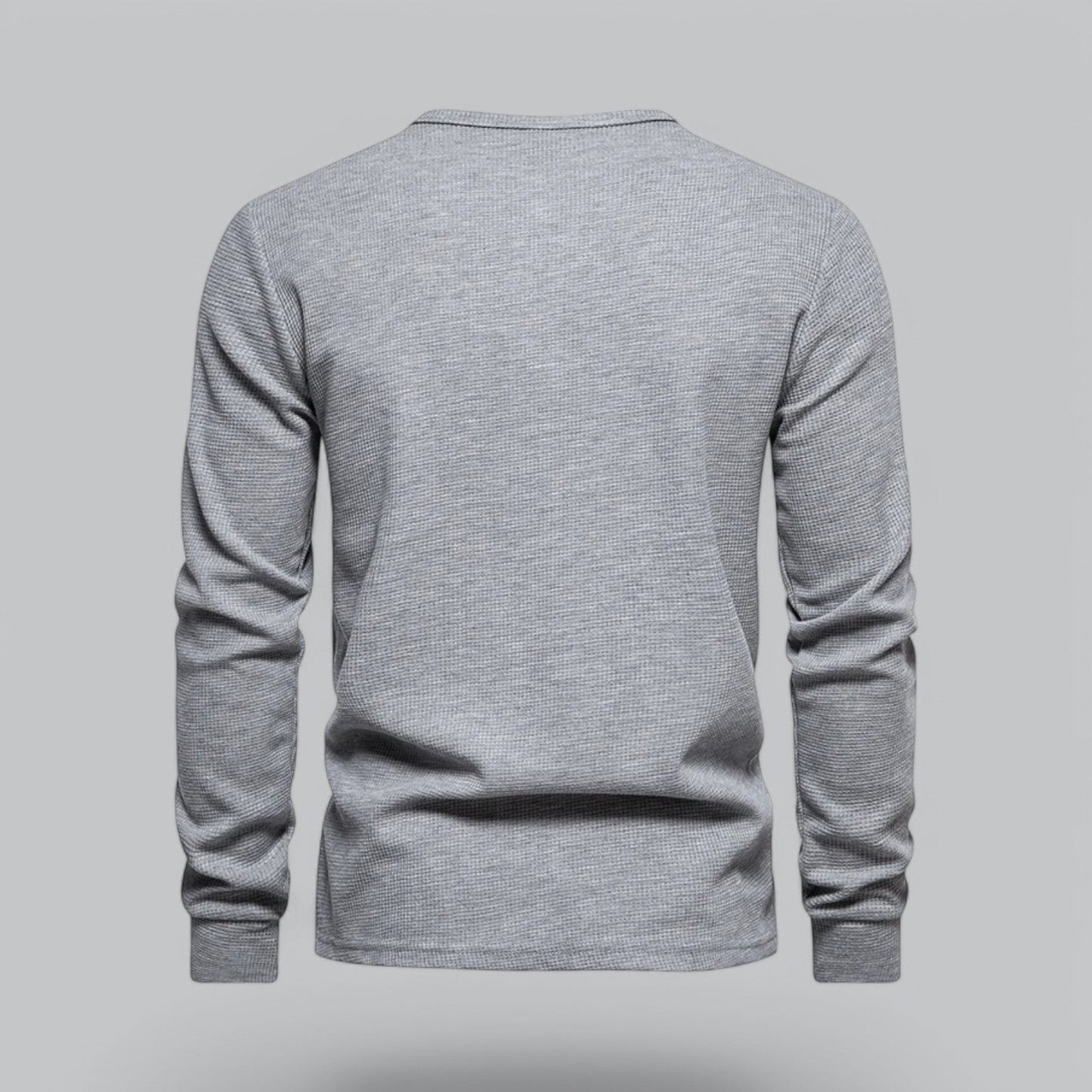Waffle Henley Long Sleeve T-Shirt | Casual Cotton Shirt for Men | Lightweight, Breathable Fabric, Comfortable Fit