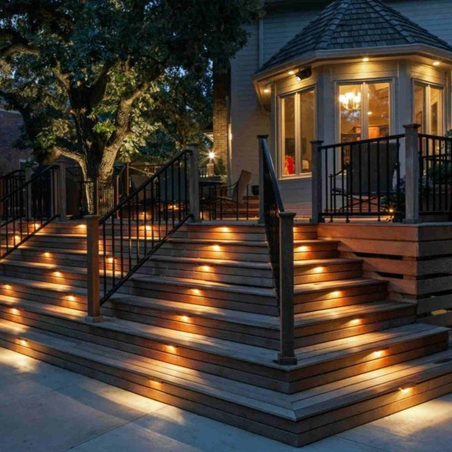 Solar LED Step Lights for Outdoor Pathway Illumination and Safety - Waterproof, Energy-Efficient Lighting for Steps and Walkways