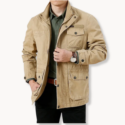 Nordrak | Mens Army Cargo Jacket Lightweight Cotton Utility Field Coat for Summer Travel & Outdoor Fashion