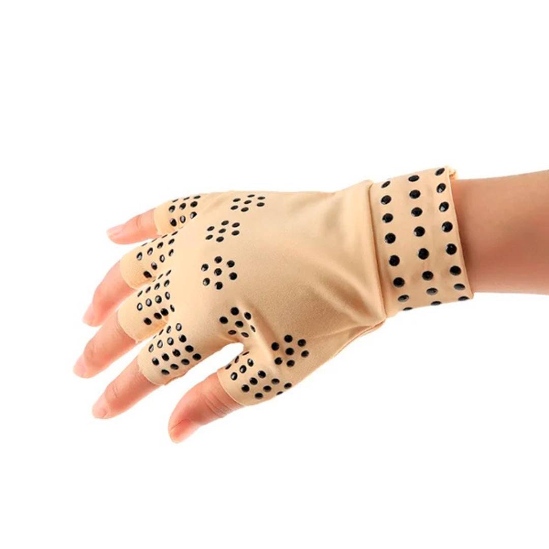 Fingerless Arthritis Compression Gloves with Magnetic Therapy for Pain Relief, Improved Circulation & Reduced Swelling
