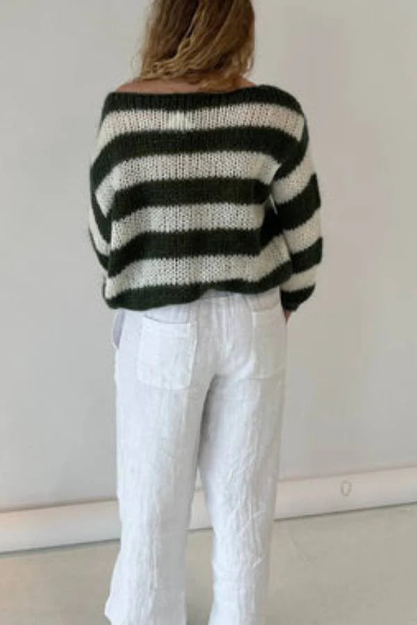 Candy Navy™ | Women's Knit Jumper | Soft Fabric, Striped Design & Cozy Fit