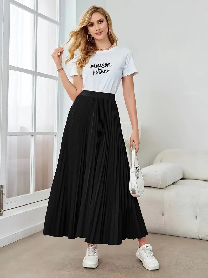 Pleat Luxe™ | Women's Long Pleated Skirt | Lightweight Fabric, High-Waisted Design & Flattering Silhouette