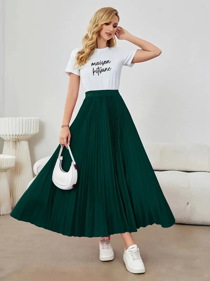 Pleat Luxe™ | Women's Long Pleated Skirt | Lightweight Fabric, High-Waisted Design & Flattering Silhouette