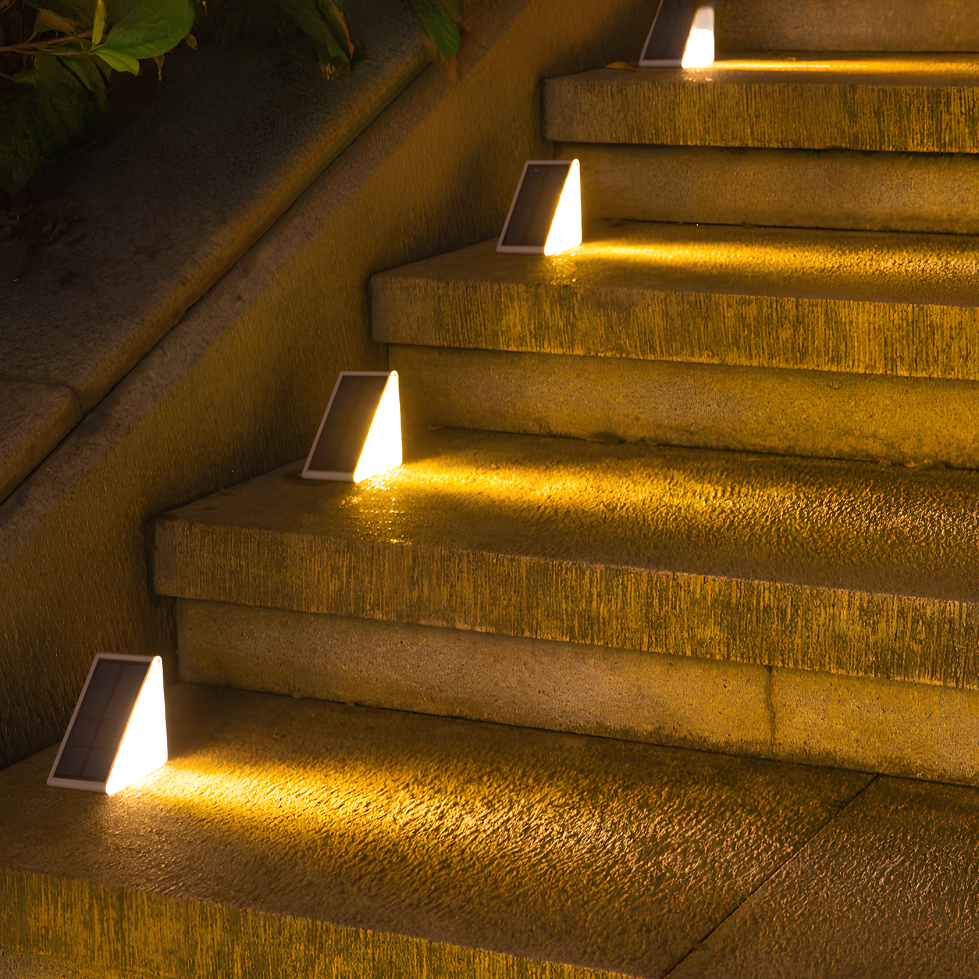 LED Solar Powered Stair Lights with Motion Sensor - Waterproof Outdoor Lighting for Steps, Pathways, and Decks