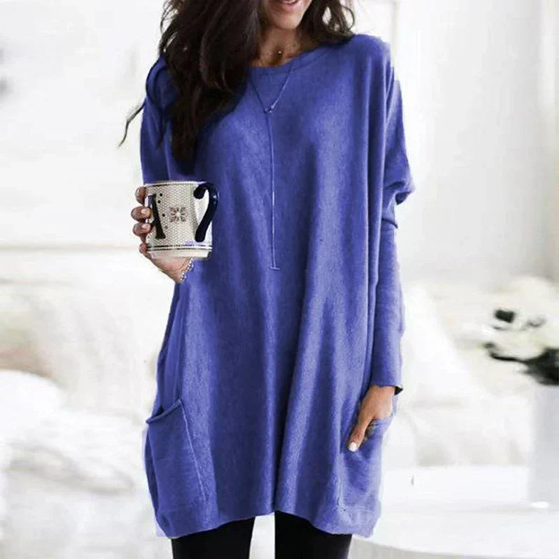 Cotton Bliss™ | Women's Oversized Tunic Sweater | Soft Cotton, Relaxed Fit, Cozy Design