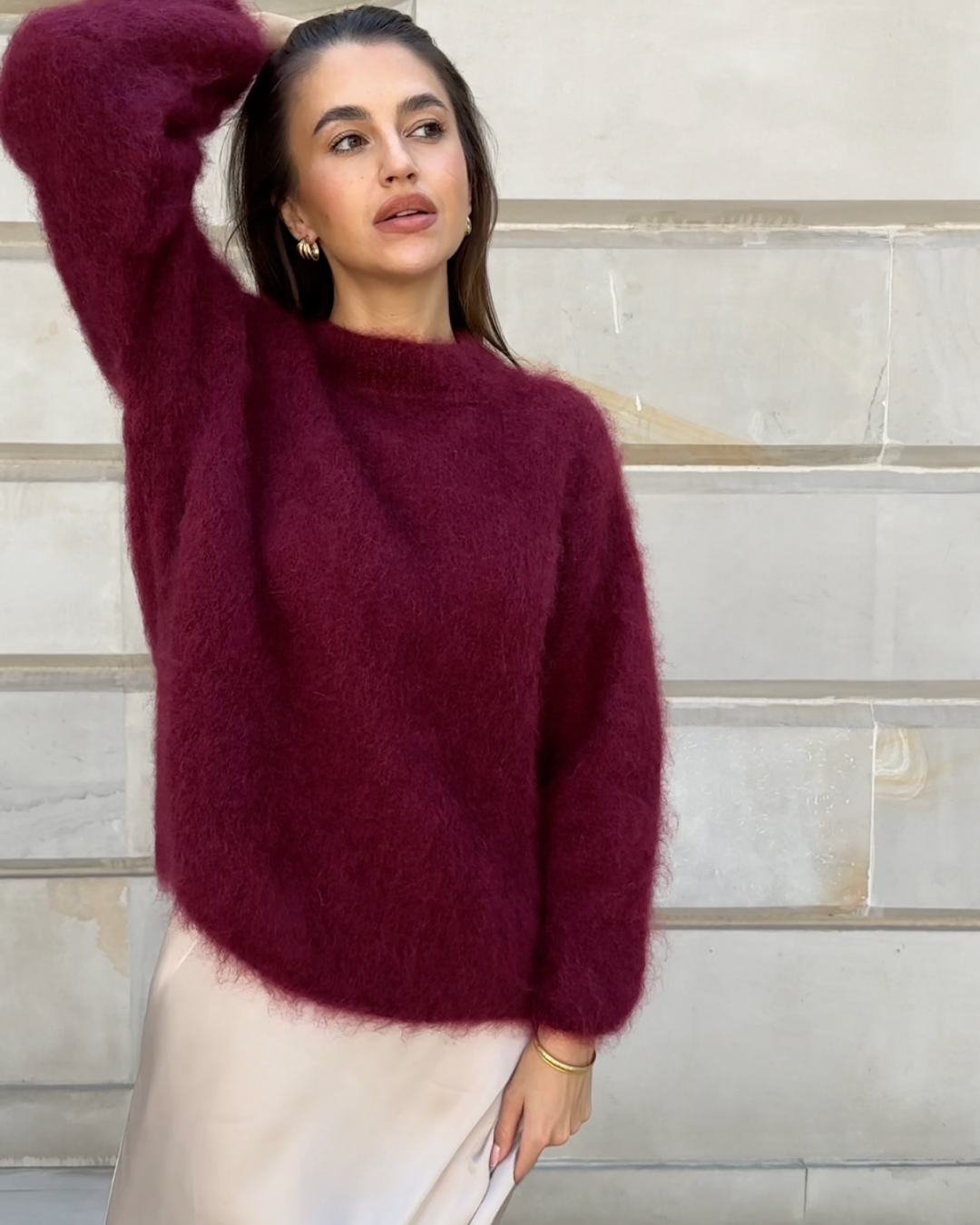 Mohair Luxe™ | Women's Mohair Mixed Jumper | Soft Knit, Round Neck Design & Cozy Fit