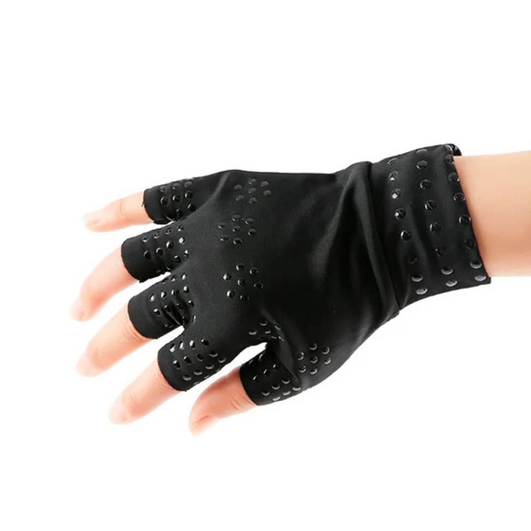 Fingerless Arthritis Compression Gloves with Magnetic Therapy for Pain Relief, Improved Circulation & Reduced Swelling
