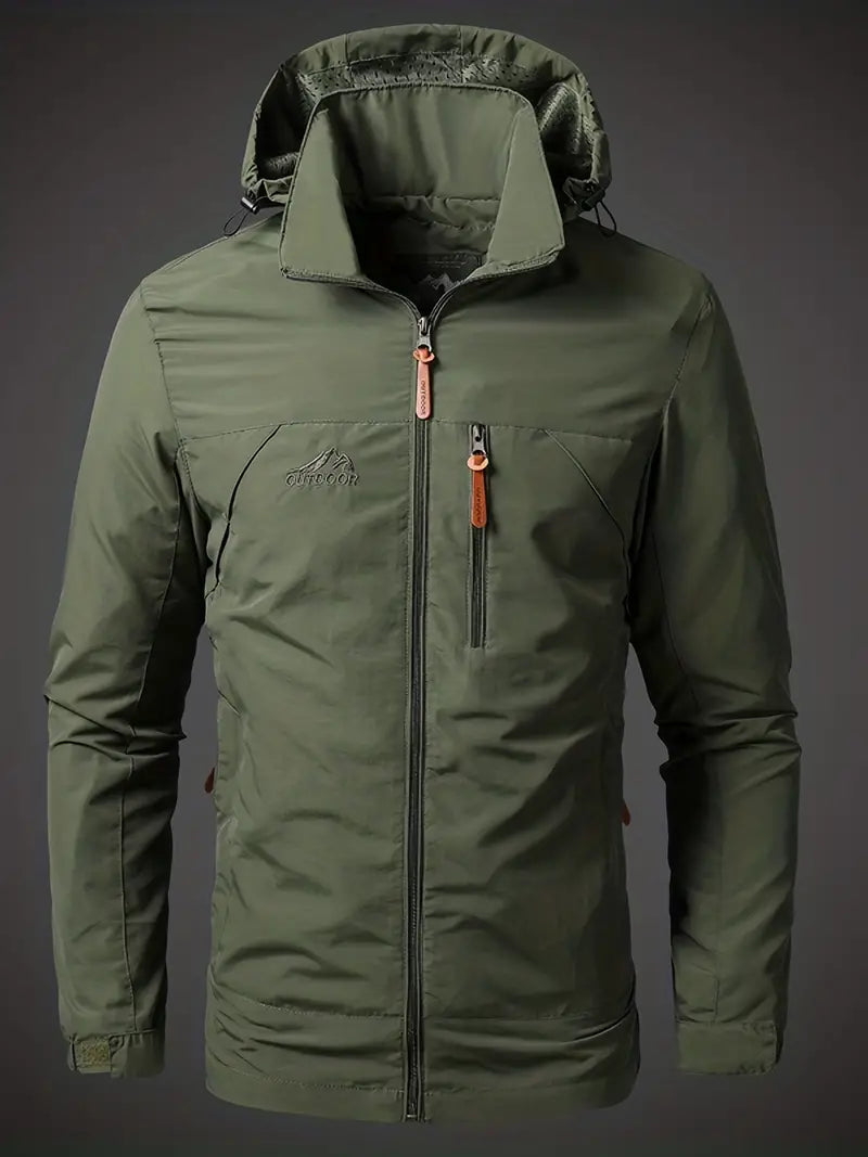 AeroShield™ | Men's Waterproof Windproof Outdoor Jacket | Lightweight, Breathable Fabric & Adjustable Hood