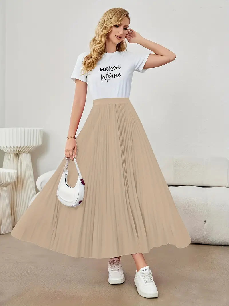 Pleat Luxe™ | Women's Long Pleated Skirt | Lightweight Fabric, High-Waisted Design & Flattering Silhouette