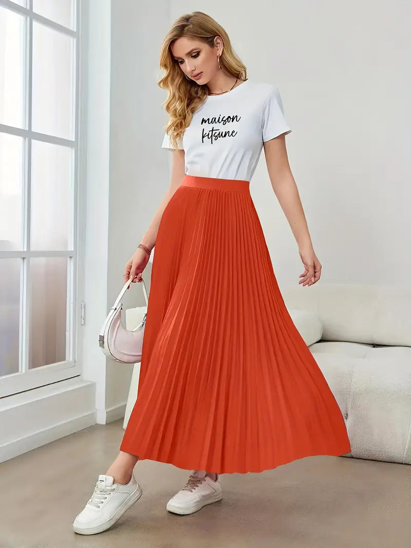 Pleat Luxe™ | Women's Long Pleated Skirt | Lightweight Fabric, High-Waisted Design & Flattering Silhouette