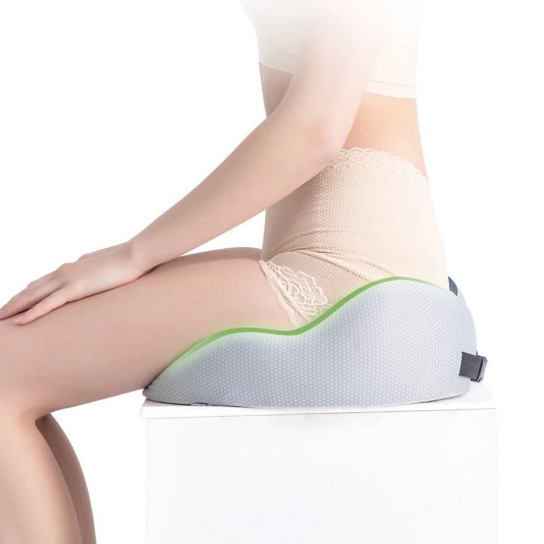 Adjustable Memory Foam Seat Cushion for Tailbone Pain Relief & Posture Support in Office Chairs