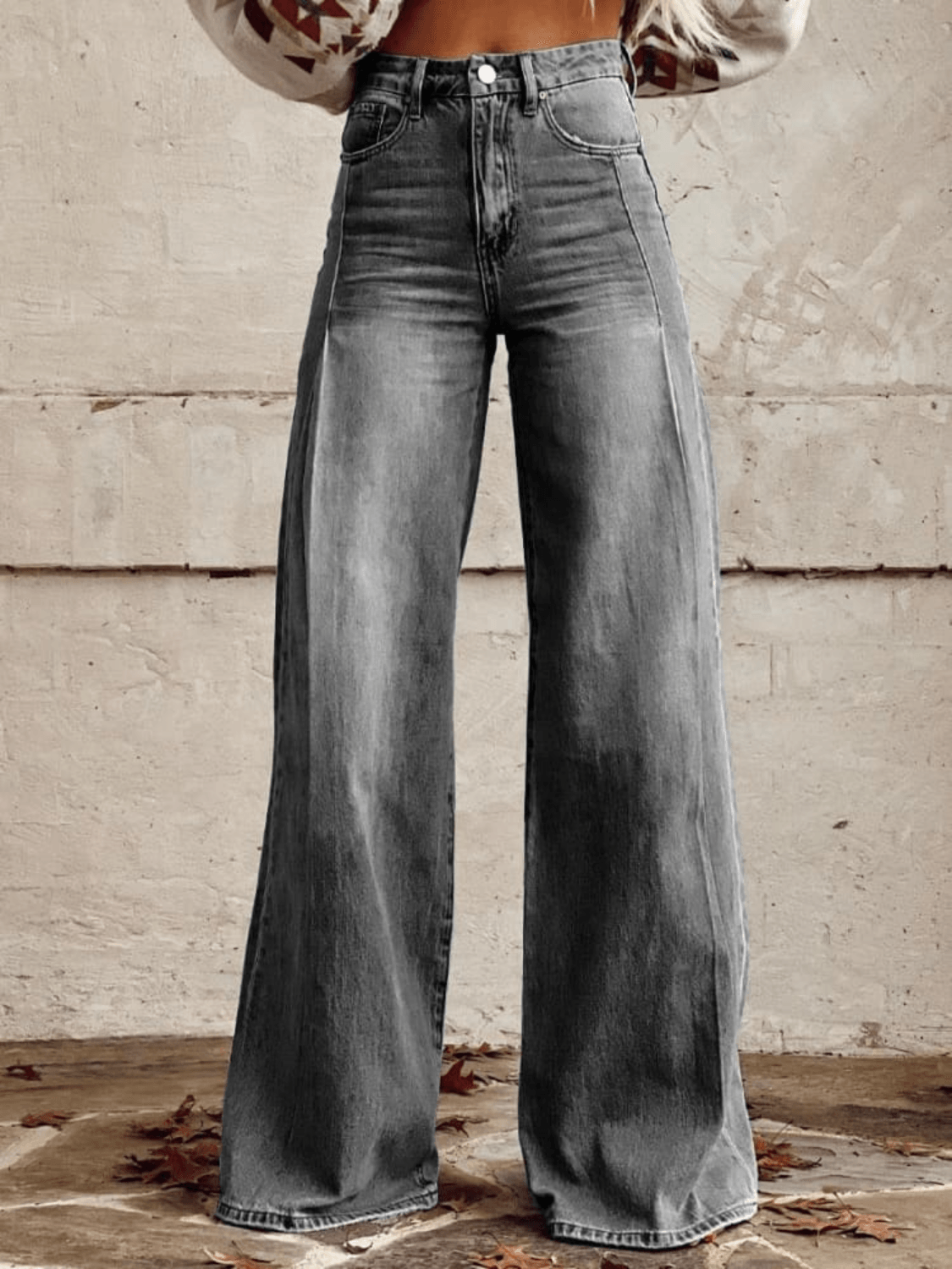 Denim Aura™ | Women's High-Waisted Wide-Leg Jeans | Relaxed Fit, Classic Denim Style, Comfortable Wear