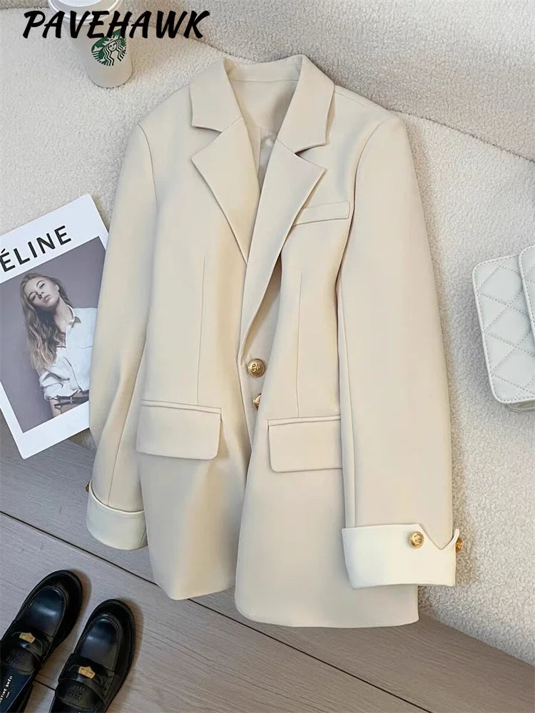 Blazer Elise™ | Women's Long Sleeve Blazer | Solid Color, Single Breasted, Notched Lapel Design for Office & Casual Wear