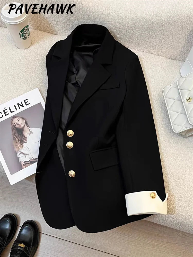 Blazer Elise™ | Women's Long Sleeve Blazer | Solid Color, Single Breasted, Notched Lapel Design for Office & Casual Wear