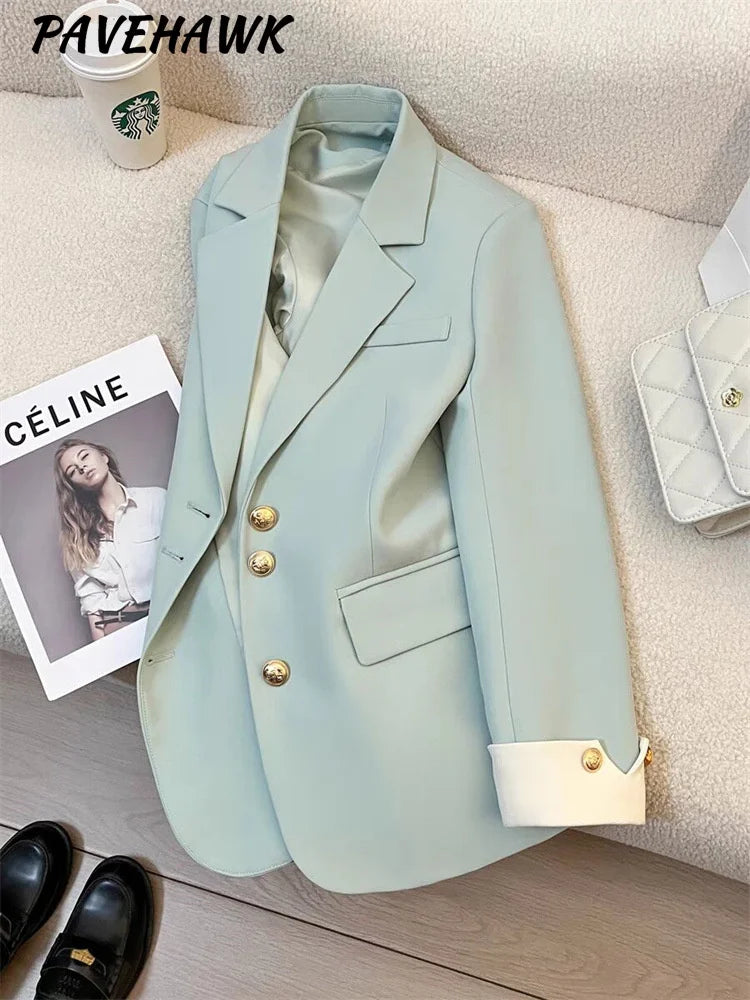 Blazer Elise™ | Women's Long Sleeve Blazer | Solid Color, Single Breasted, Notched Lapel Design for Office & Casual Wear