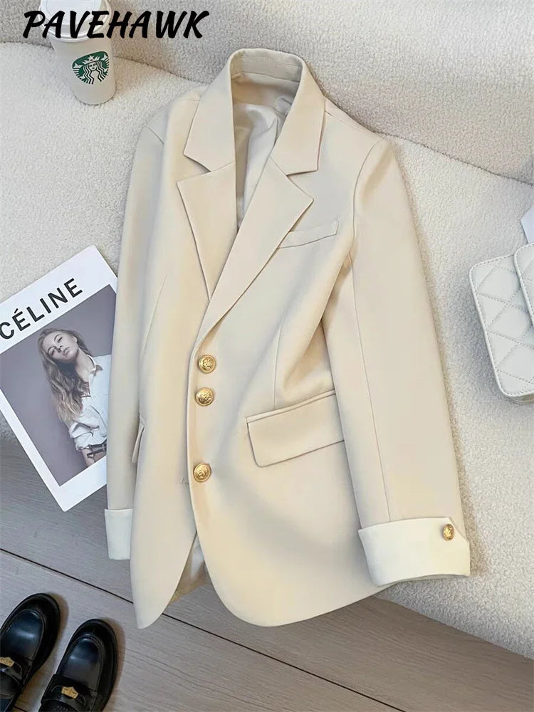 Blazer Elise™ | Women's Long Sleeve Blazer | Solid Color, Single Breasted, Notched Lapel Design for Office & Casual Wear