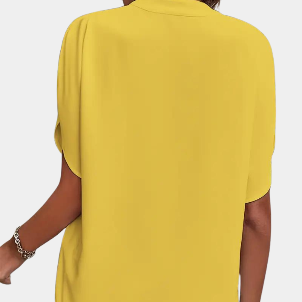 Blouse Vira™ | Women's V-Neck Blouse | Lightweight, Short Sleeve, Relaxed Fit Design