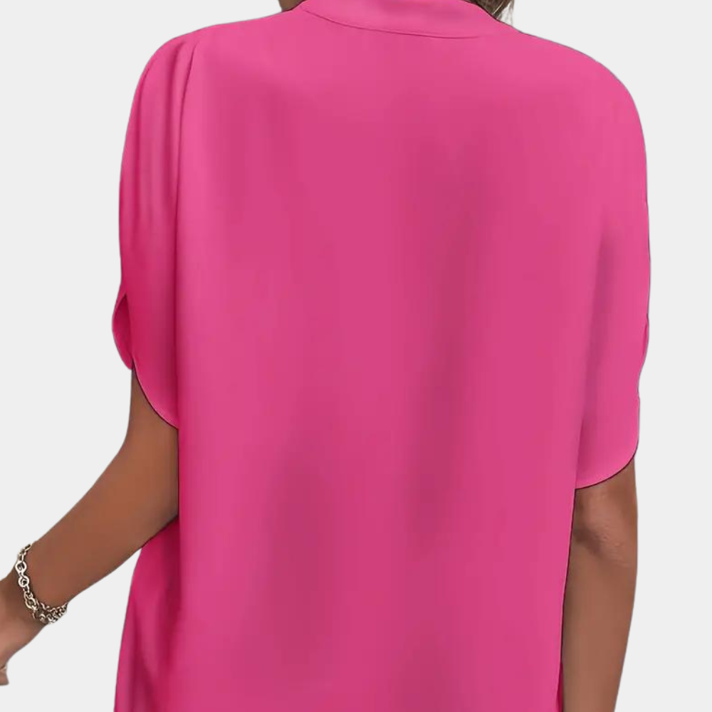 Blouse Vira™ | Women's V-Neck Blouse | Lightweight, Short Sleeve, Relaxed Fit Design