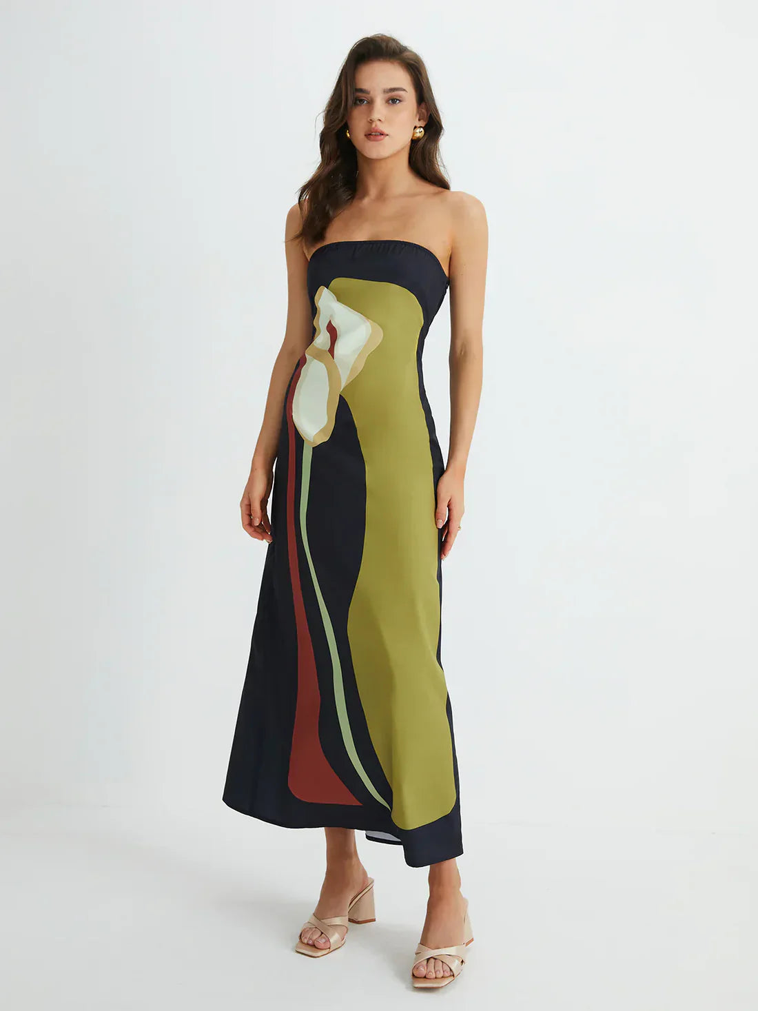Maxi Belle™ | Abstract Strapless Maxi Dress | Lightweight Fabric, Flowy Design & Comfortable Fit